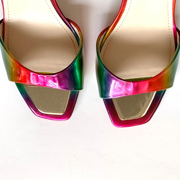 GUESS Women's "Divine" Multicolor Rainbow Heels Size: 9M - Picture 6 of 8